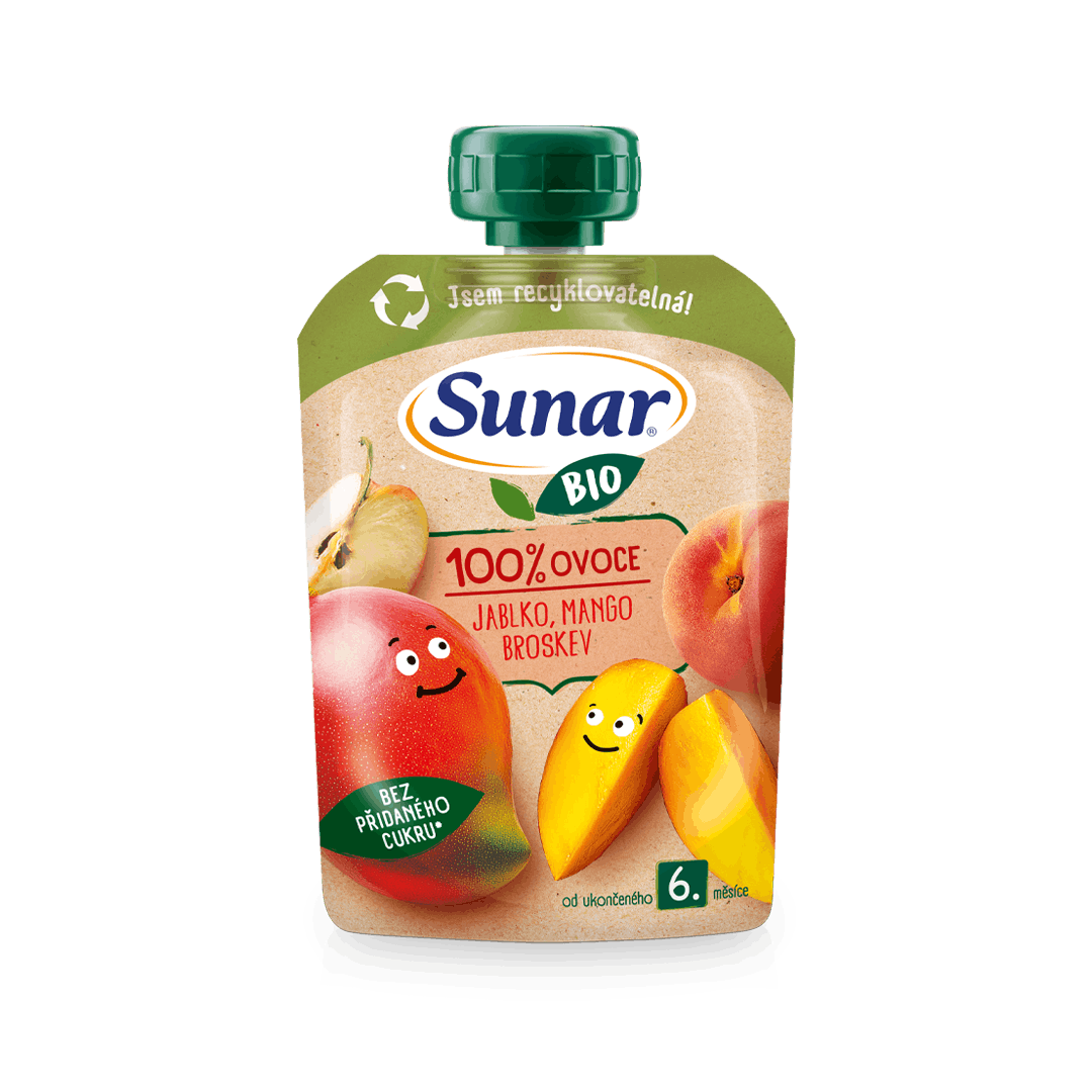 BIO kapsička jablko mango broskev